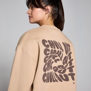 MP Women's Tempo Oversized Chill Out Graphic Sweatshirt - Cream
